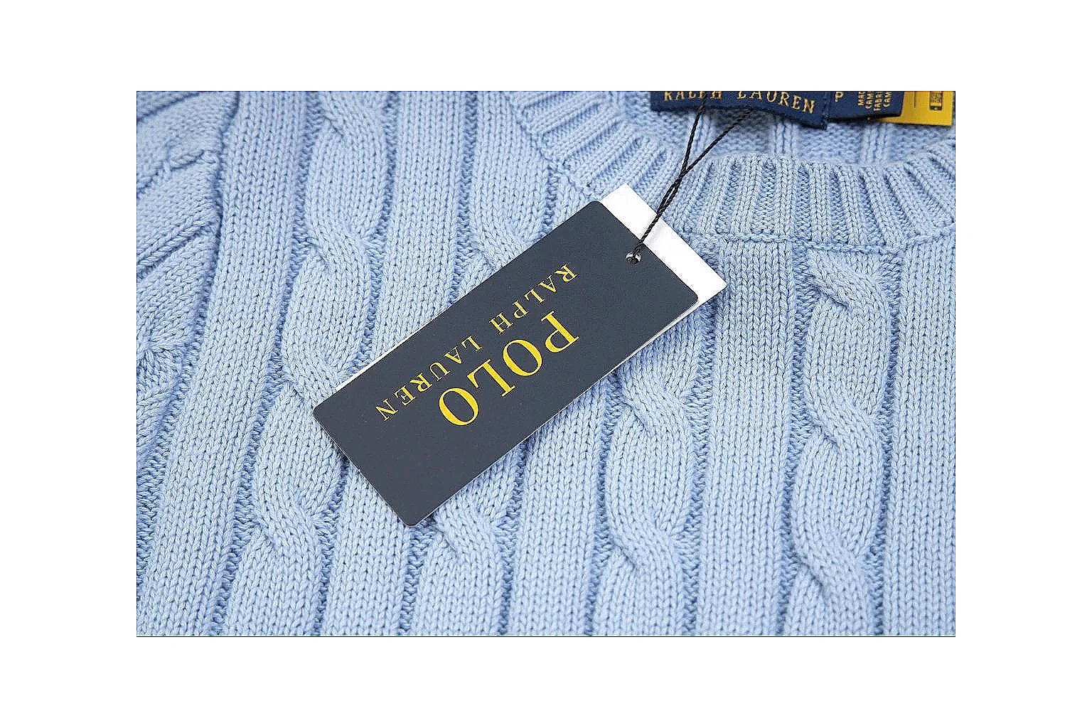 kakosheetbase.com Polo Ralph Lauren Light Blue Cable Knit Polo 0638 Light Blue short-sleeve-knit product image thumbnail 3