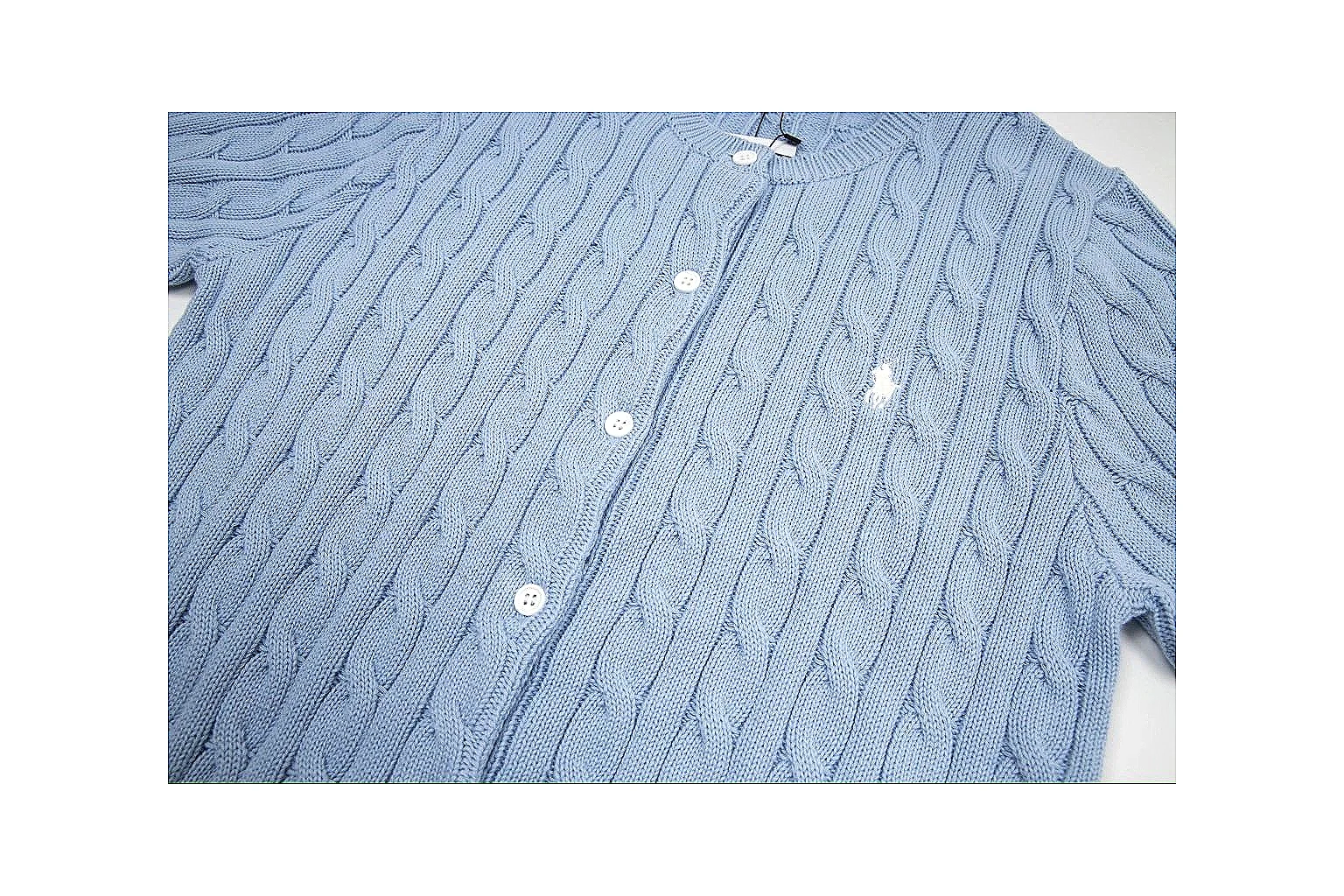kakosheetbase.com Polo Ralph Lauren Light Blue Cable Knit Polo 0945 Light Blue short-sleeve-knit product image thumbnail 5