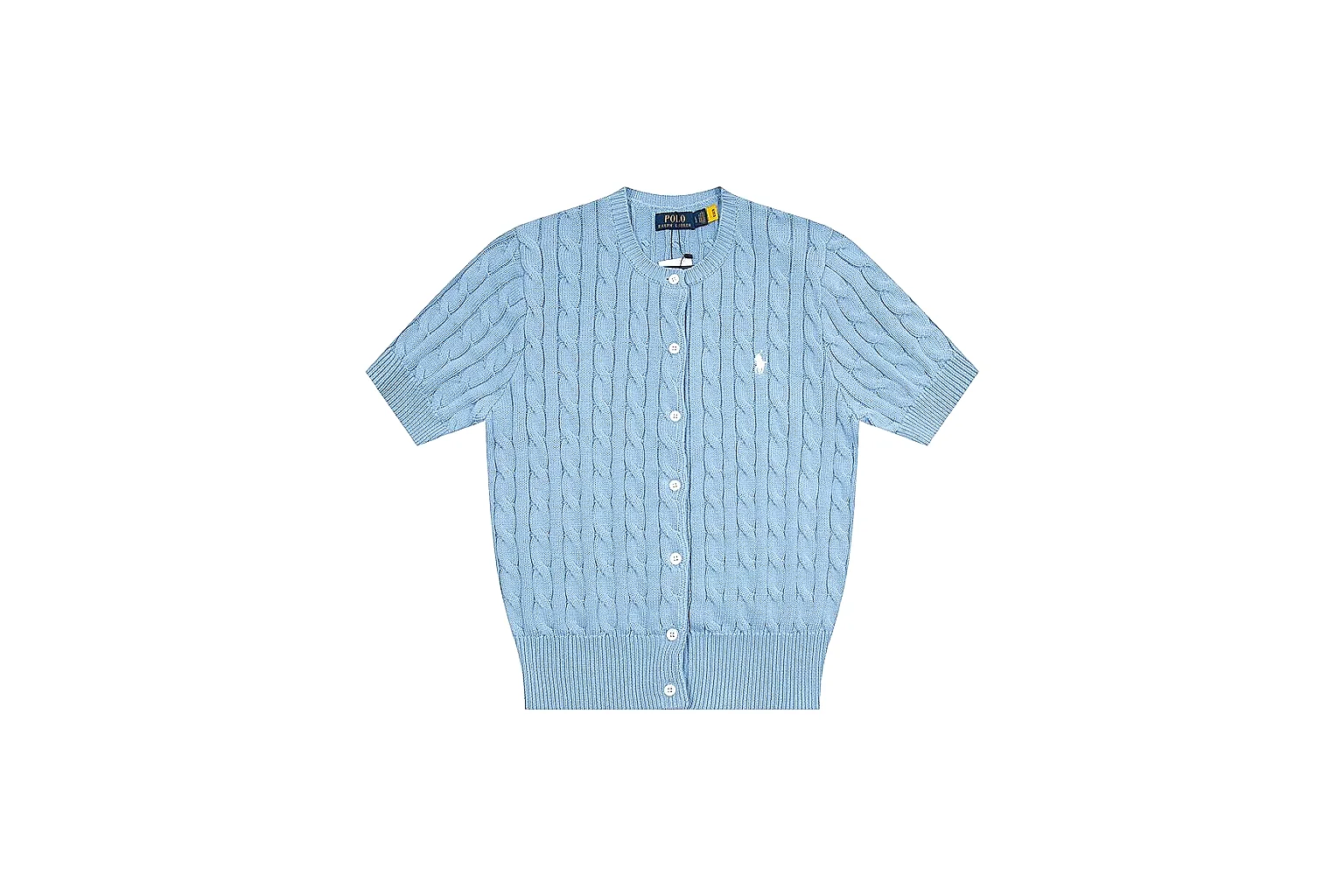 kakosheetbase.com Polo Ralph Lauren Light Blue Cable Knit Polo 0945 Light Blue short-sleeve-knit product image thumbnail 6