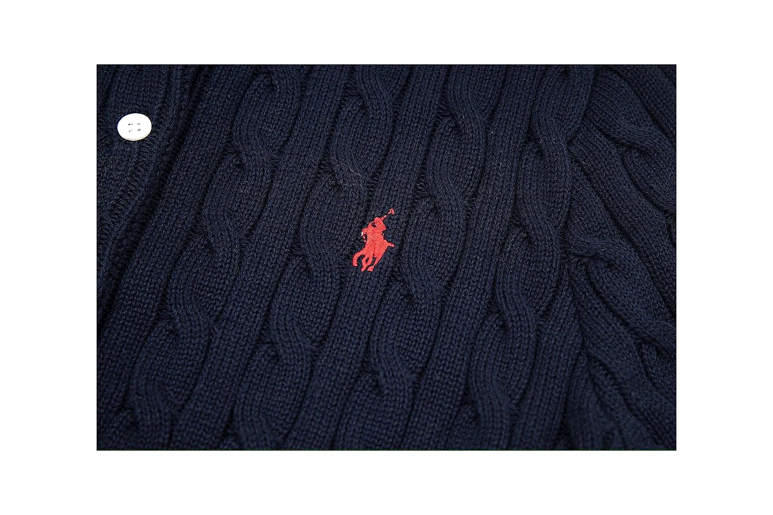 kakosheetbase.com Polo Ralph Lauren Navy Cable Knit Cardigan 0960 Navy short-sleeve-knit product image thumbnail 3