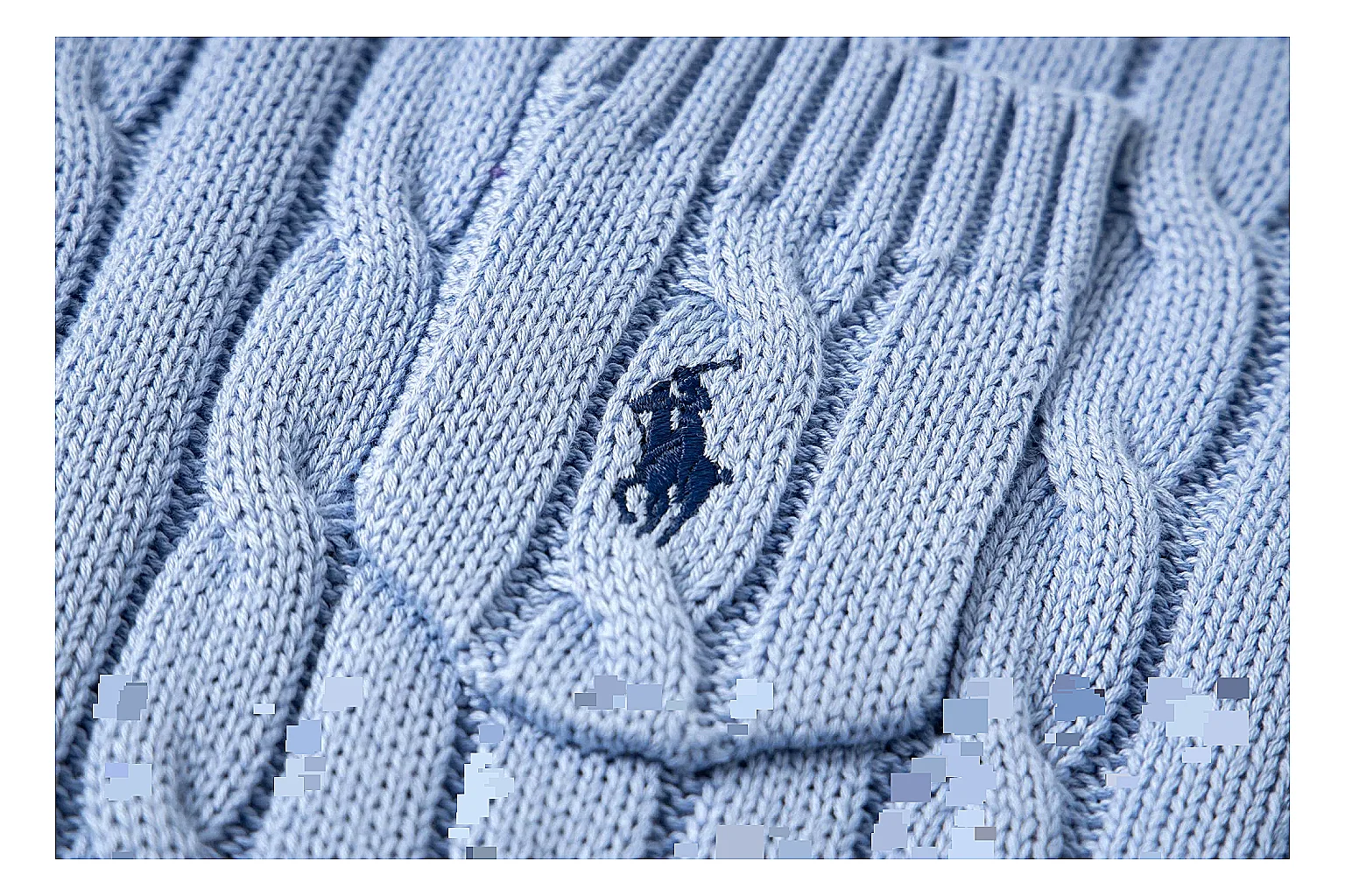 kakosheetbase.com Polo Ralph Lauren Pale Blue Cable Knit Polo 0856 Pale Blue short-sleeve-knit product image