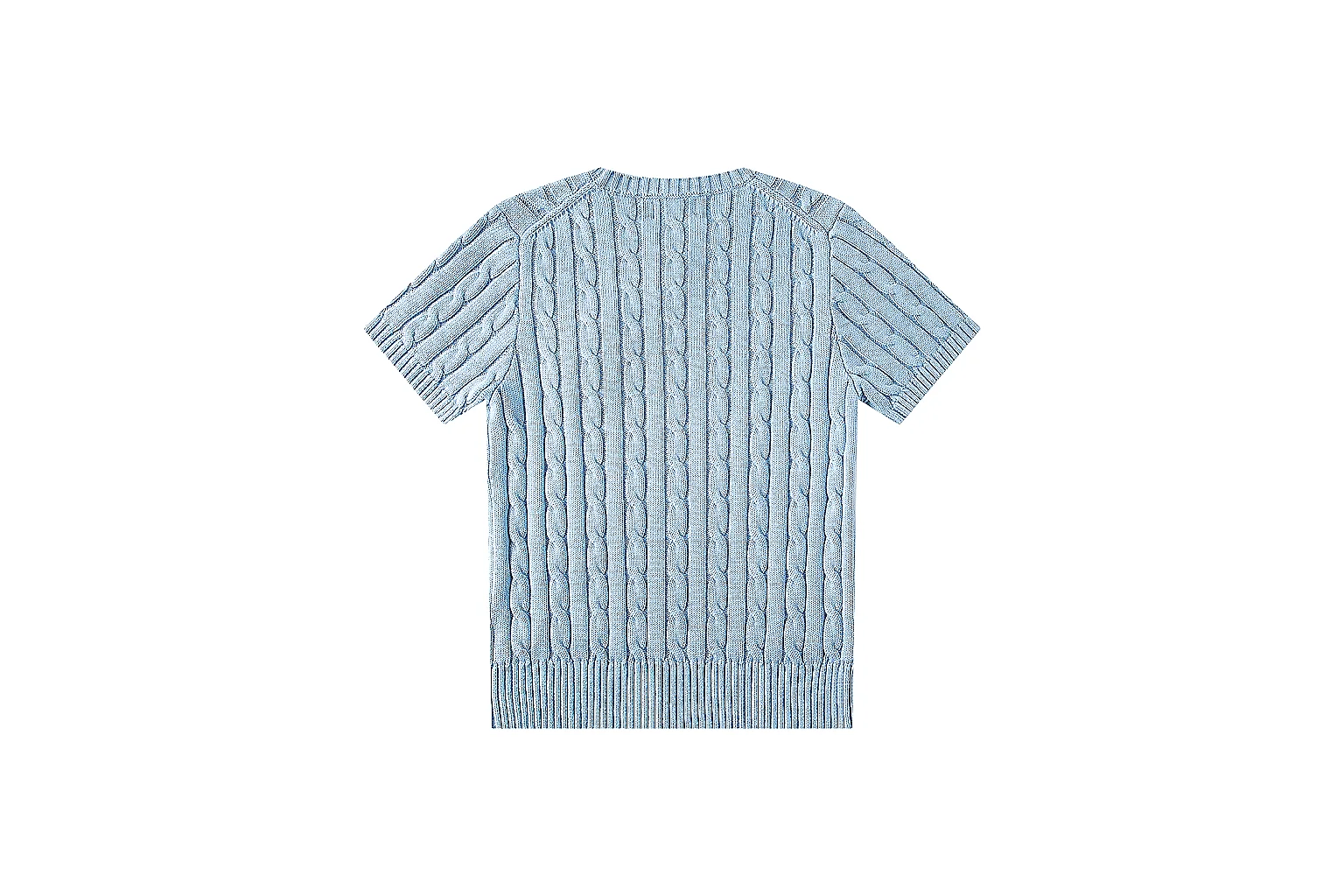 kakosheetbase.com Polo Ralph Lauren Pale Blue Cable Knit Polo 0856 Pale Blue short-sleeve-knit product image thumbnail 2