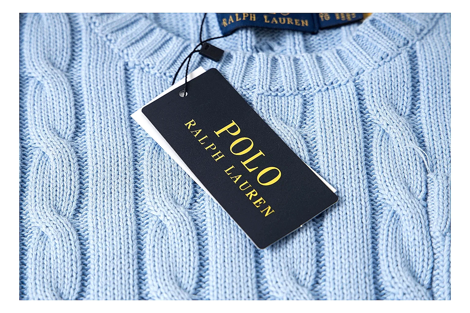 kakosheetbase.com Polo Ralph Lauren Pale Blue Cable Knit Polo 0856 Pale Blue short-sleeve-knit product image thumbnail 3