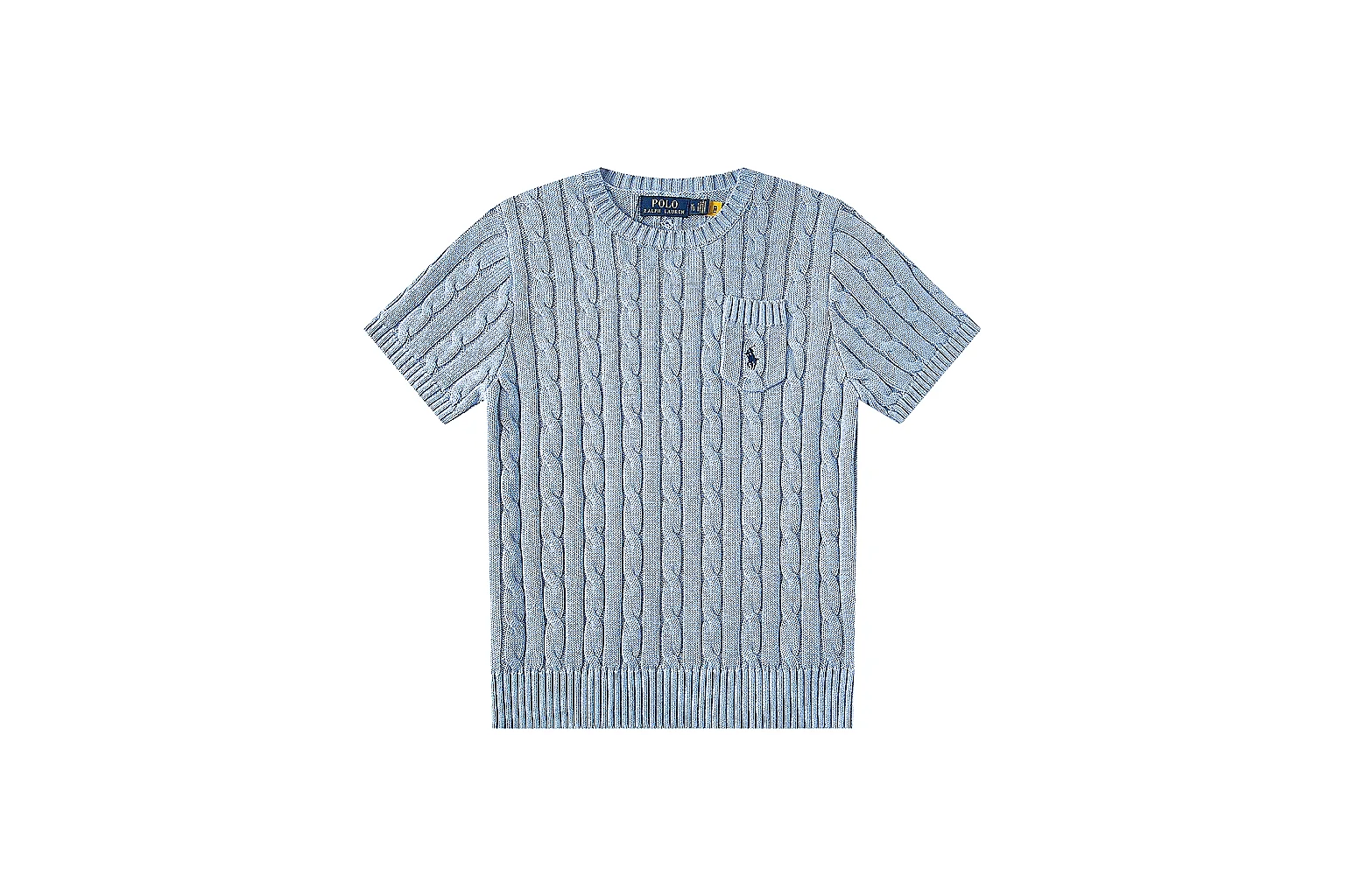 kakosheetbase.com Polo Ralph Lauren Pale Blue Cable Knit Polo 0856 Pale Blue short-sleeve-knit product image thumbnail 6