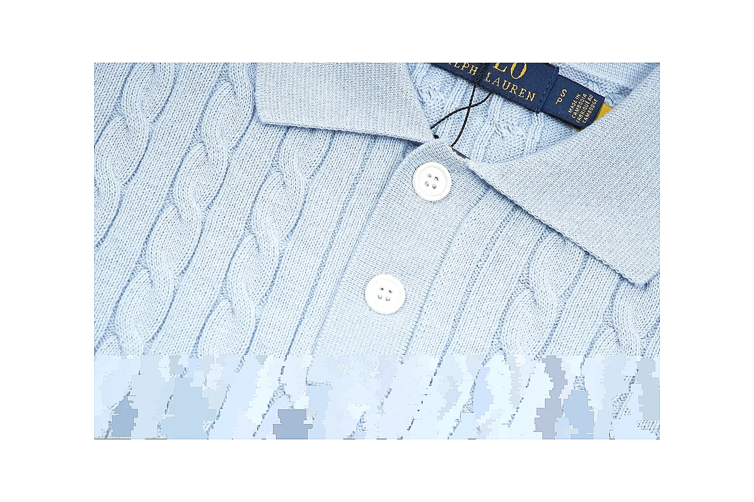 kakosheetbase.com Polo Ralph Lauren Pale Blue Cable Knit Polo 0992 Pale Blue short-sleeve-knit product image