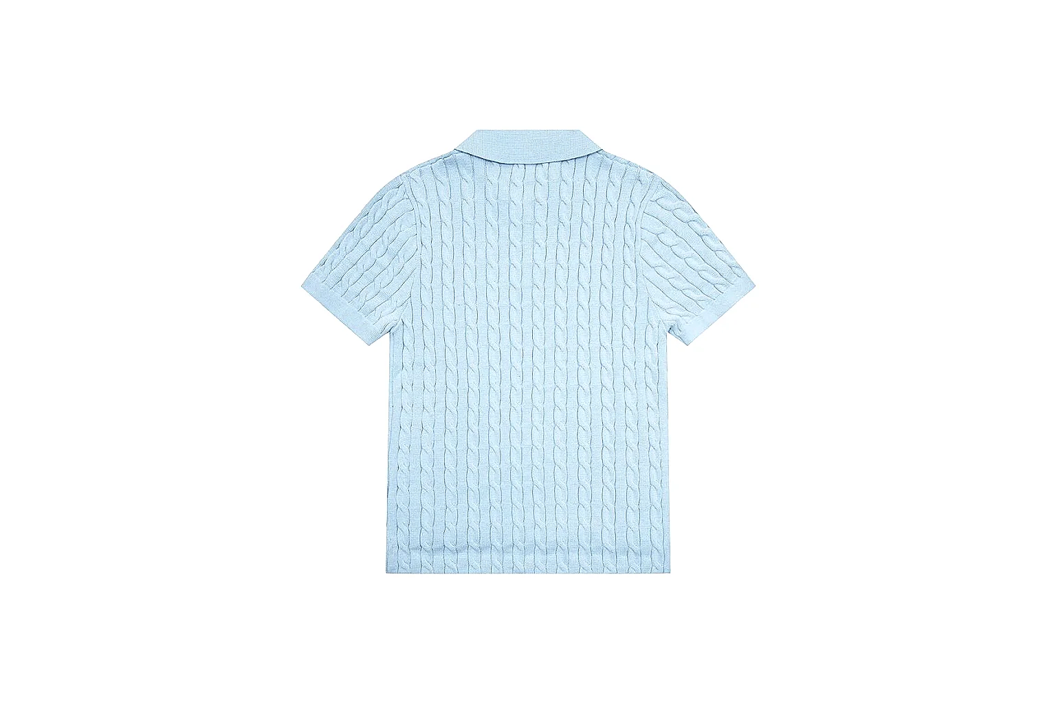 kakosheetbase.com Polo Ralph Lauren Pale Blue Cable Knit Polo 0992 Pale Blue short-sleeve-knit product image thumbnail 2