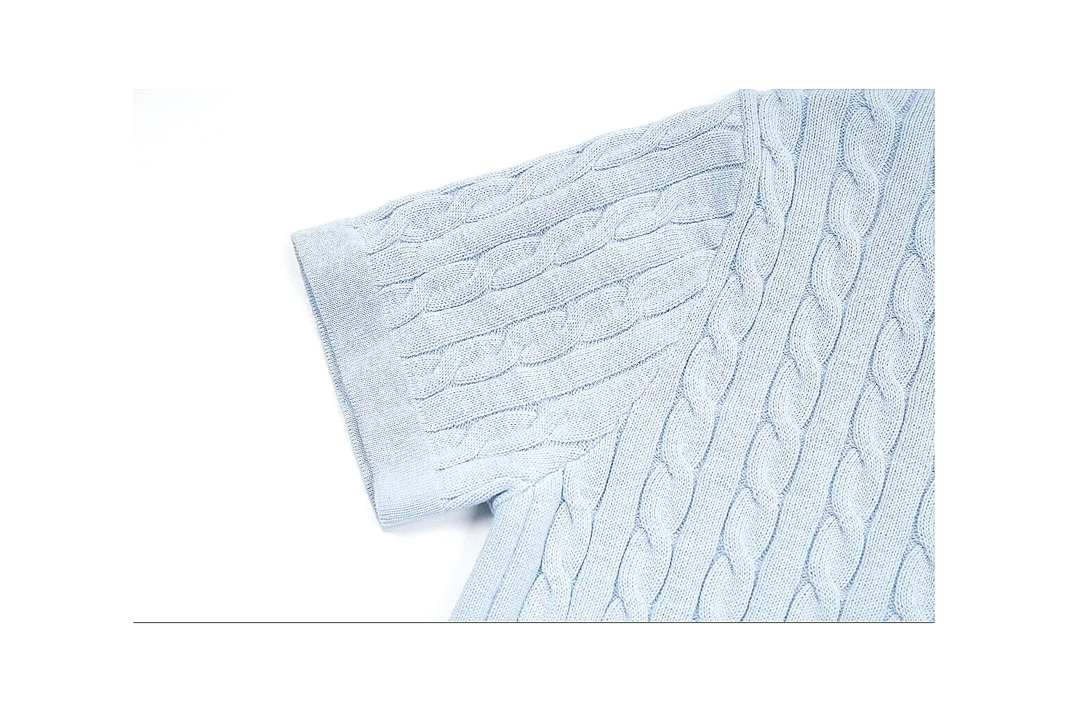 kakosheetbase.com Polo Ralph Lauren Pale Blue Cable Knit Polo 0992 Pale Blue short-sleeve-knit product image thumbnail 3