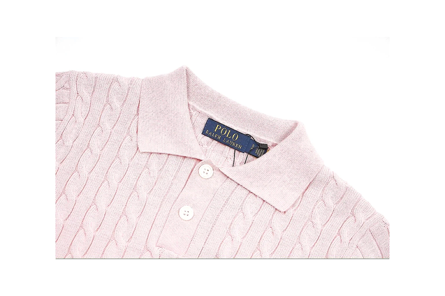 kakosheetbase.com Polo Ralph Lauren Pink Cable Knit Polo 0983 Pink short-sleeve-knit product image thumbnail 5