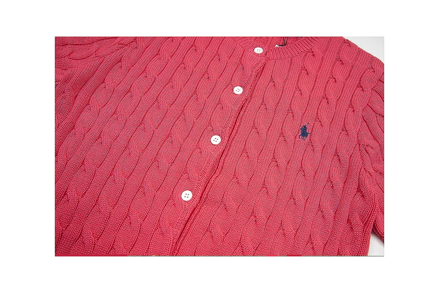 kakosheetbase.com Polo Ralph Lauren Red Cable Knit Cardigan 0936 Red short-sleeve-knit product image