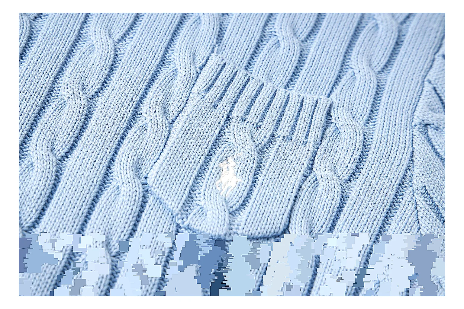 kakosheetbase.com Polo Ralph Lauren Sky Blue Cable Knit Polo 0814 Sky Blue short-sleeve-knit product image