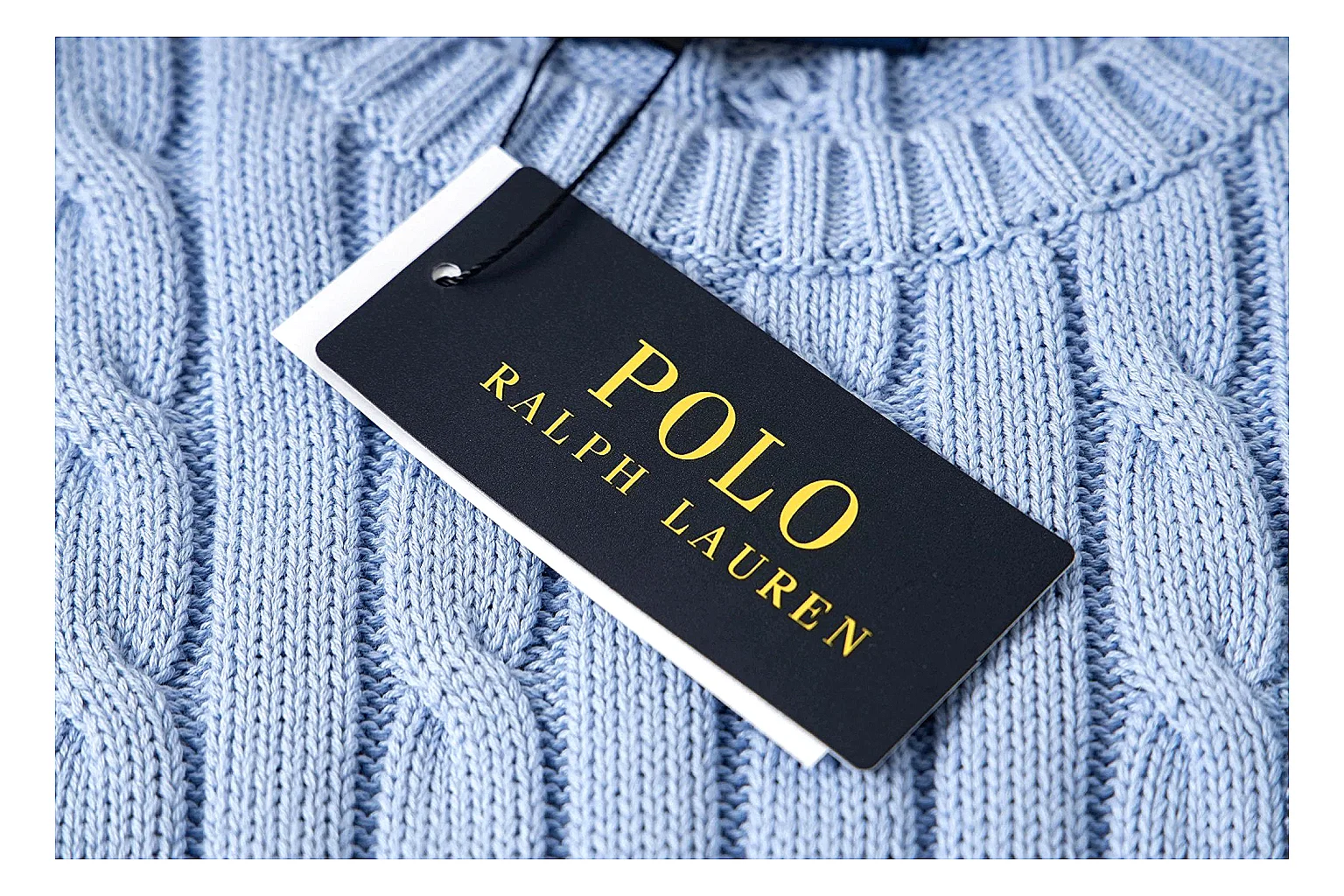 kakosheetbase.com Polo Ralph Lauren Sky Blue Cable Knit Polo 0814 Sky Blue short-sleeve-knit product image thumbnail 3