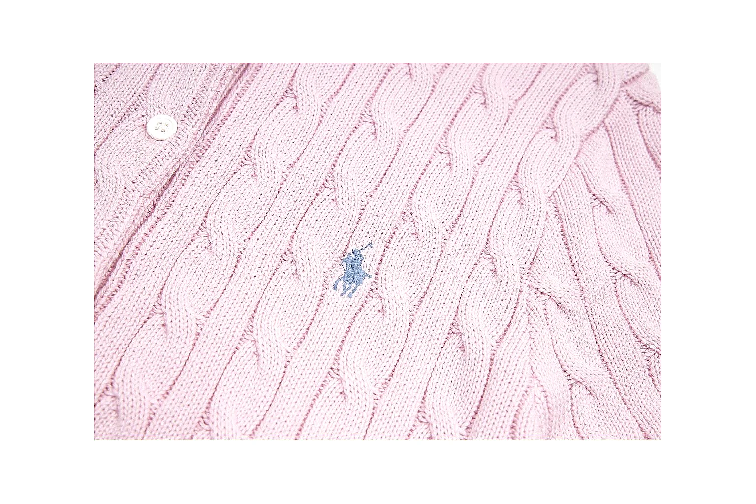 kakosheetbase.com Polo Ralph Lauren Soft Pink Cable Knit Polo 0941 Soft Pink short-sleeve-knit product image thumbnail 3
