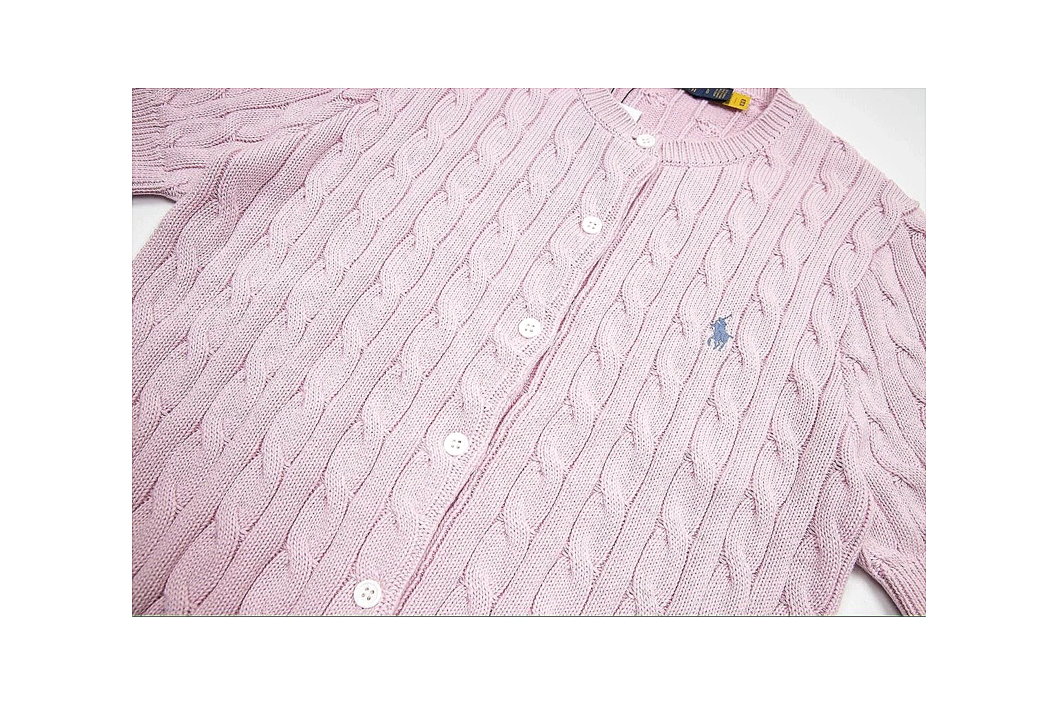 kakosheetbase.com Polo Ralph Lauren Soft Pink Cable Knit Polo 0941 Soft Pink short-sleeve-knit product image thumbnail 4