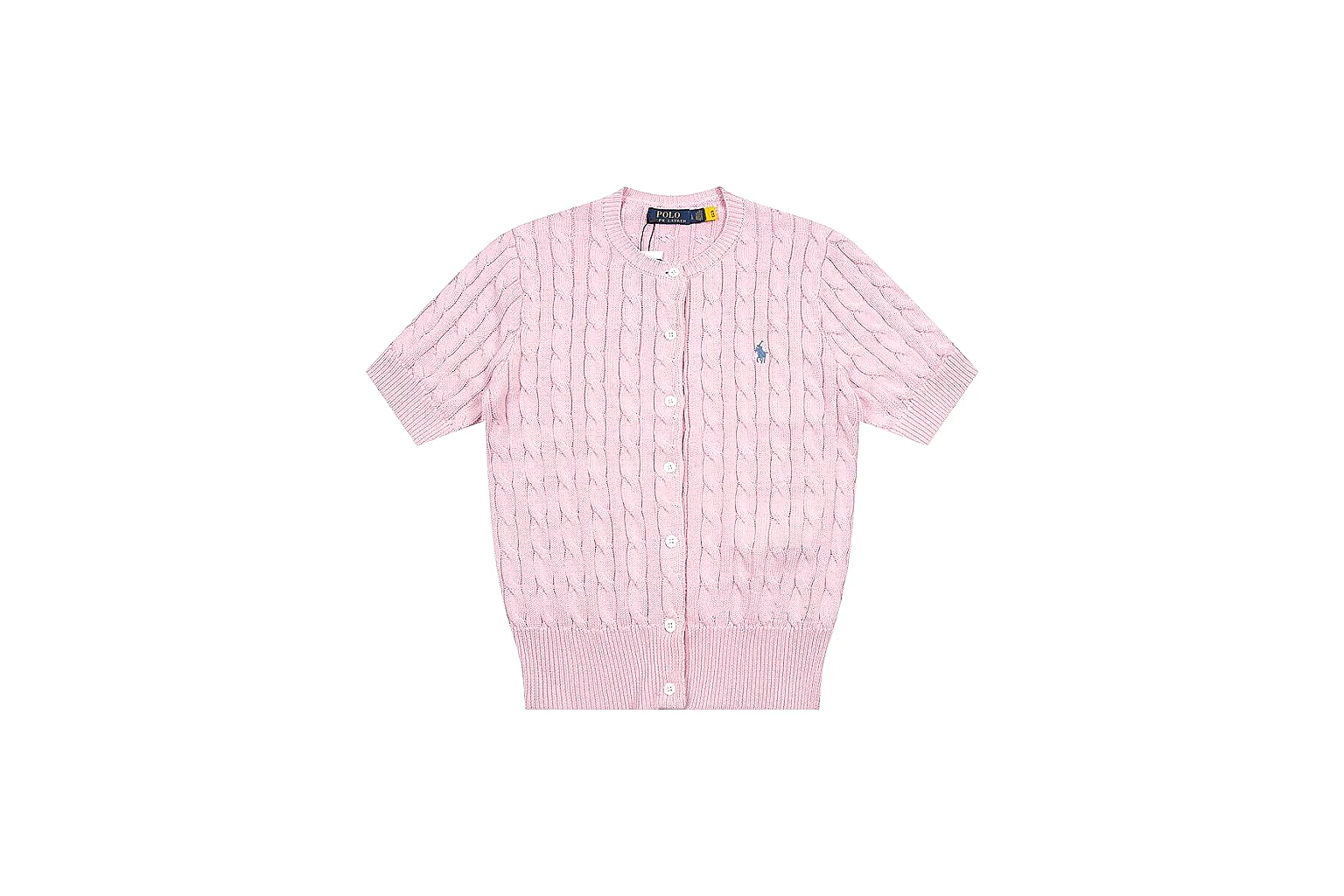 kakosheetbase.com Polo Ralph Lauren Soft Pink Cable Knit Polo 0941 Soft Pink short-sleeve-knit product image thumbnail 6
