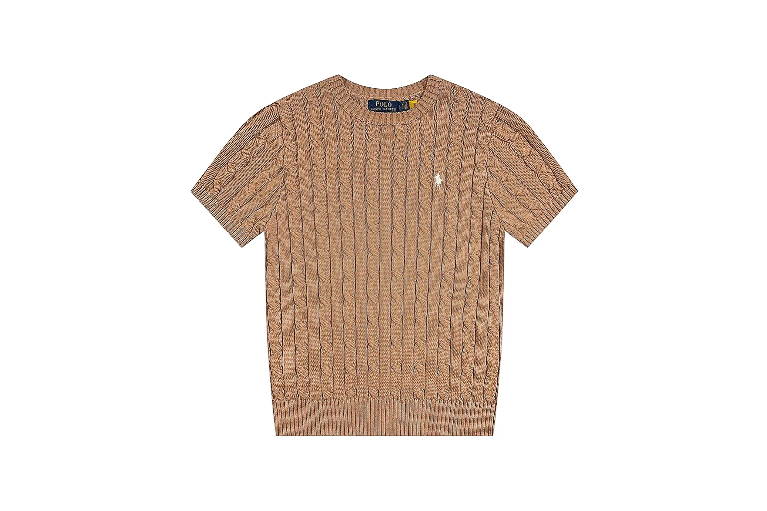 kakosheetbase.com Polo Ralph Lauren Tan Cable Knit Polo 0667 Tan short-sleeve-knit product image