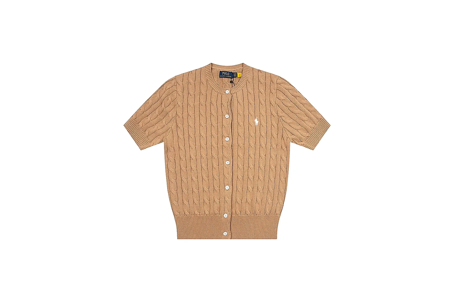 kakosheetbase.com Polo Ralph Lauren Tan Cable Knit Cardigan 0915 Tan short-sleeve-knit product image thumbnail 6