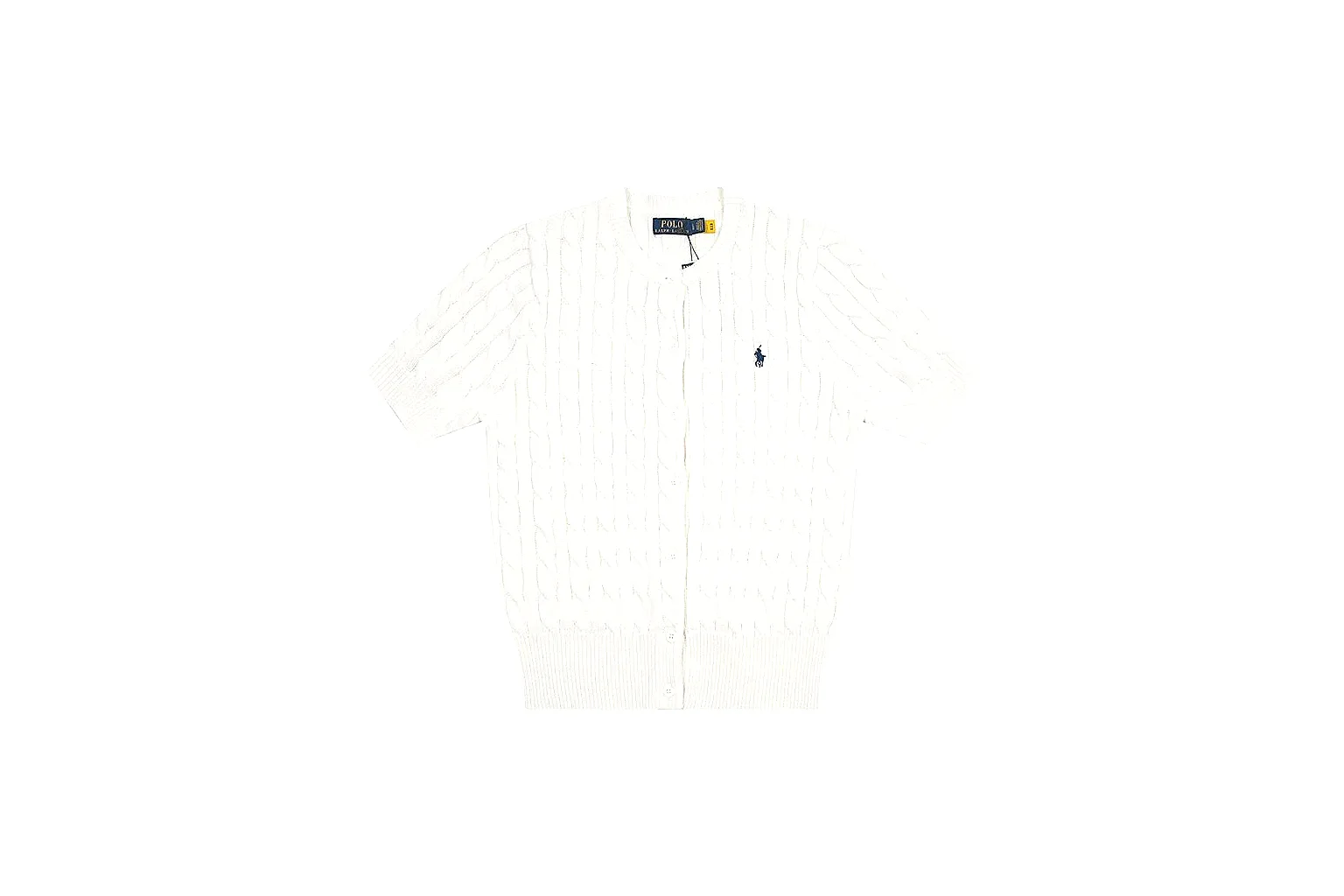 kakosheetbase.com Polo Ralph Lauren White Cable Knit Polo 0955 White short-sleeve-knit product image thumbnail 6