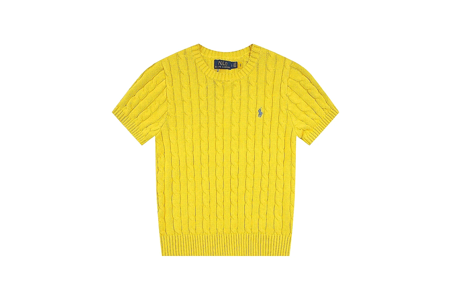 kakosheetbase.com Polo Ralph Lauren Yellow Cable Knit Polo 0652 Yellow short-sleeve-knit product image