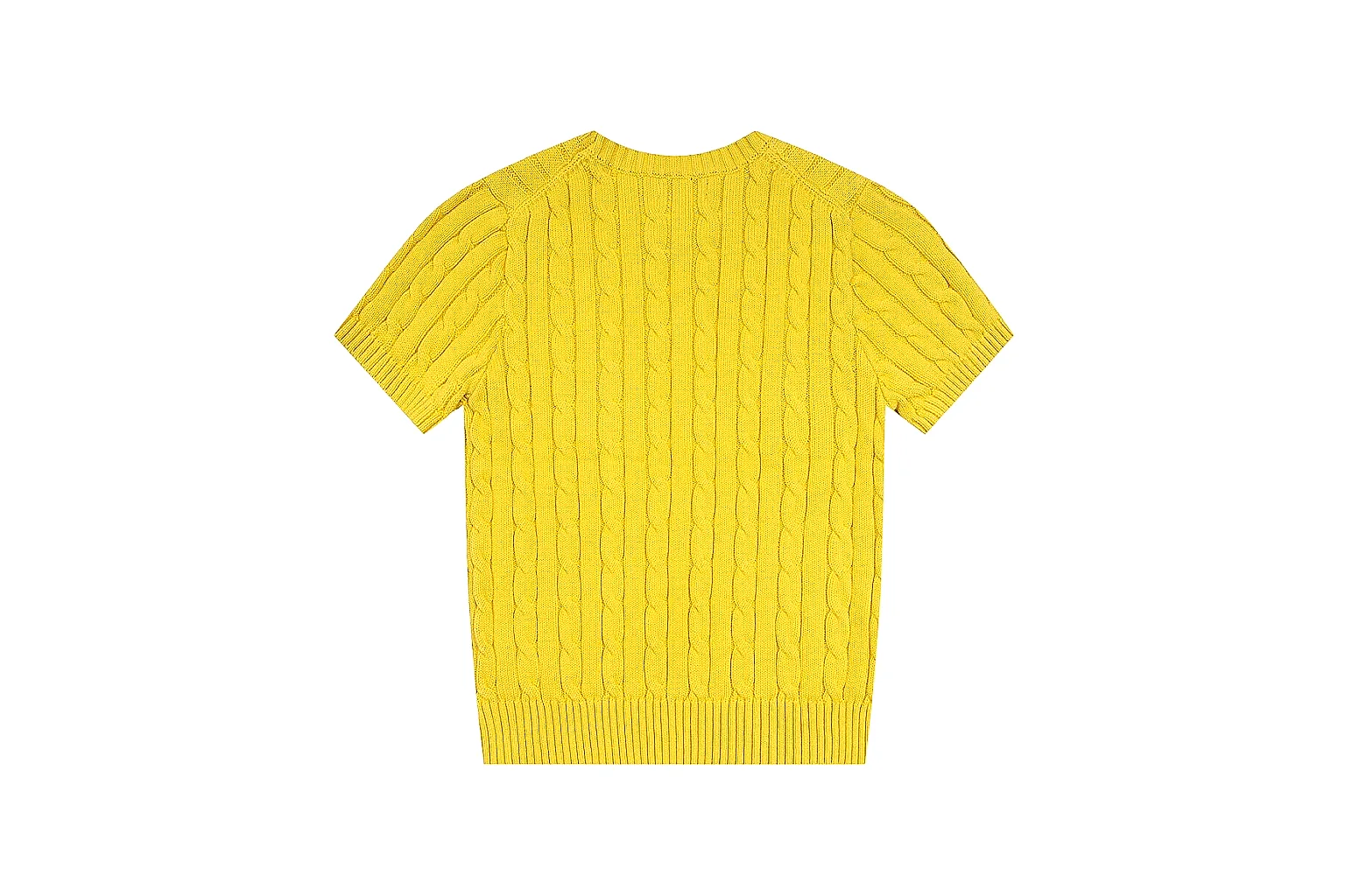 kakosheetbase.com Polo Ralph Lauren Yellow Cable Knit Polo 0652 Yellow short-sleeve-knit product image thumbnail 2