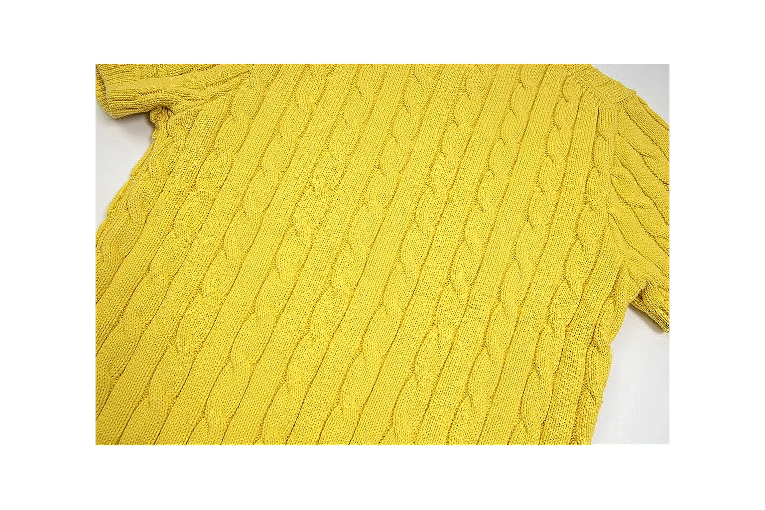 kakosheetbase.com Polo Ralph Lauren Yellow Cable Knit Polo 0652 Yellow short-sleeve-knit product image thumbnail 3