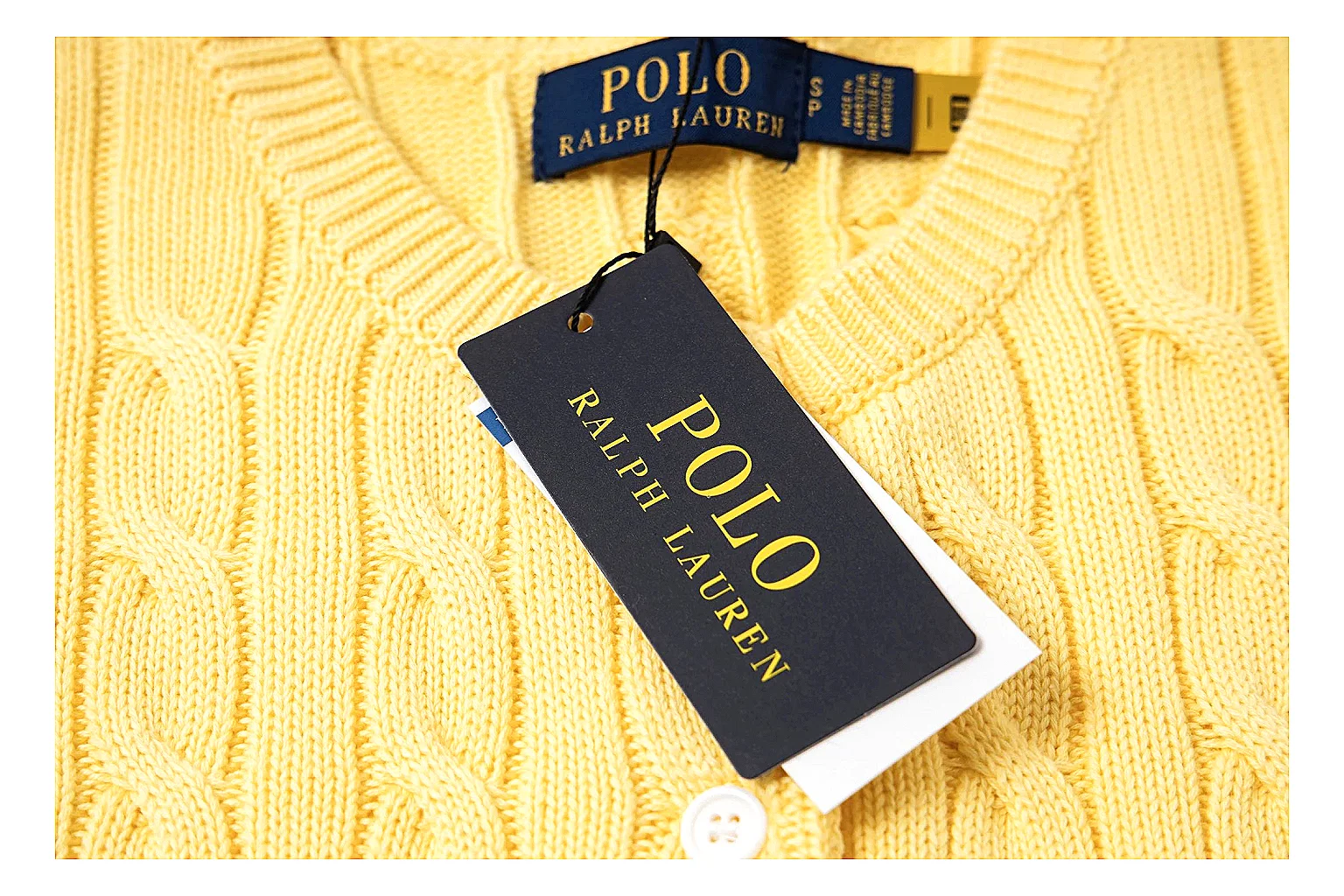 kakosheetbase.com Polo Ralph Lauren Yellow Cable Knit Polo 0964 Yellow short-sleeve-knit product image thumbnail 4