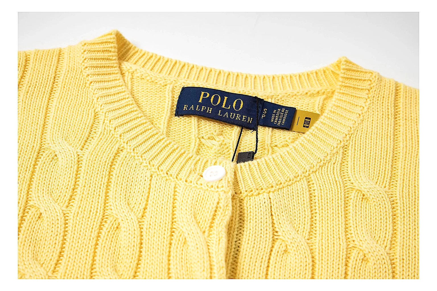 kakosheetbase.com Polo Ralph Lauren Yellow Cable Knit Polo 0964 Yellow short-sleeve-knit product image thumbnail 5