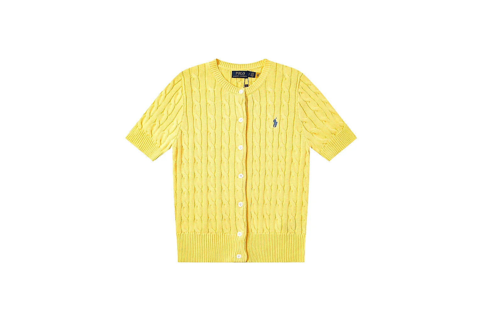 kakosheetbase.com Polo Ralph Lauren Yellow Cable Knit Polo 0964 Yellow short-sleeve-knit product image thumbnail 6