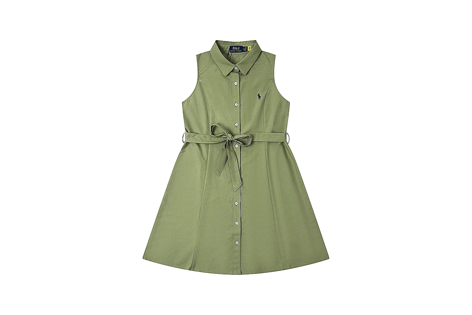 kakosheetbase.com Polo Ralph Lauren Olive Belted Shirt Dress 0543 Olive sleeveless-dress product image