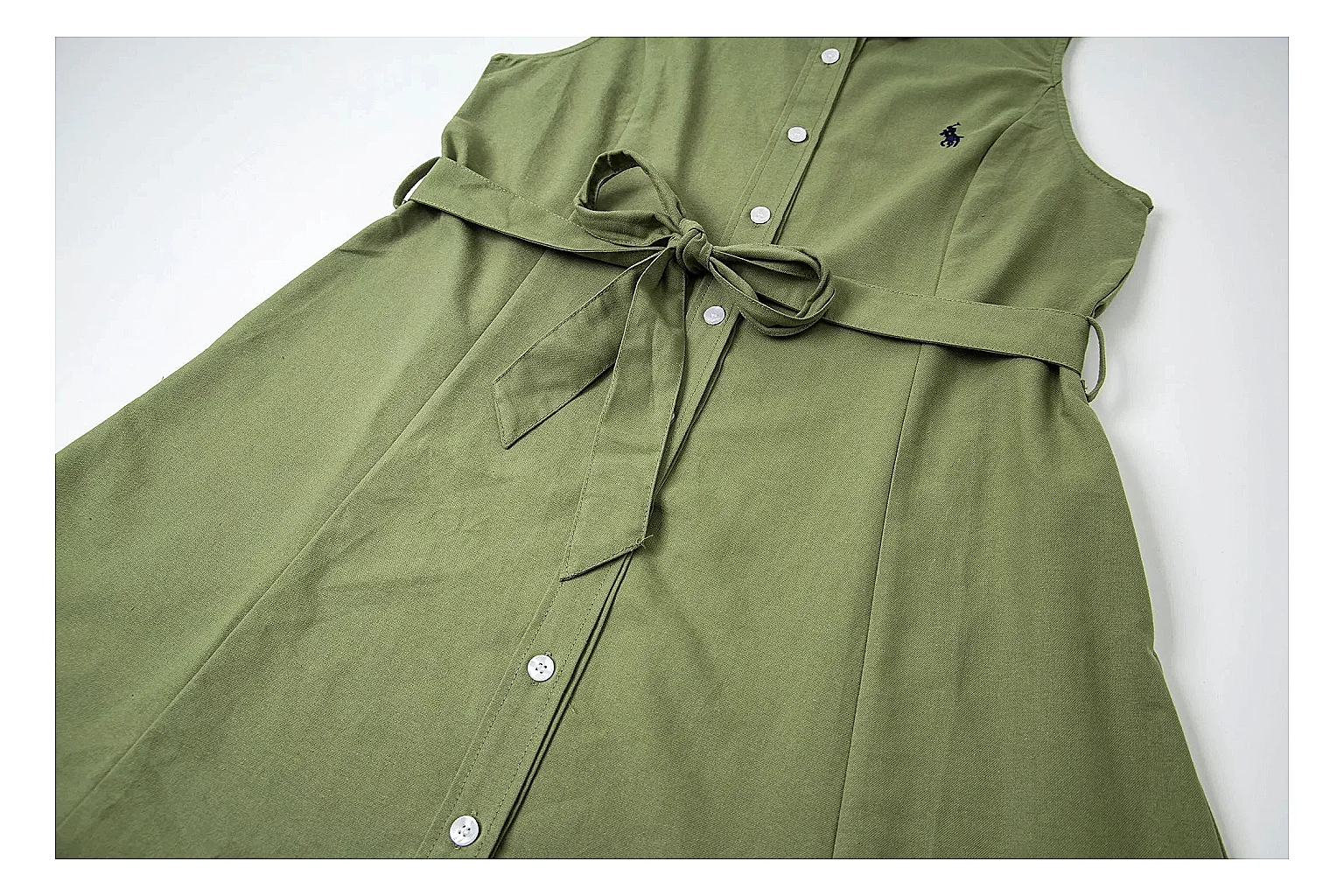 kakosheetbase.com Polo Ralph Lauren Olive Belted Shirt Dress 0543 Olive sleeveless-dress product image thumbnail 3