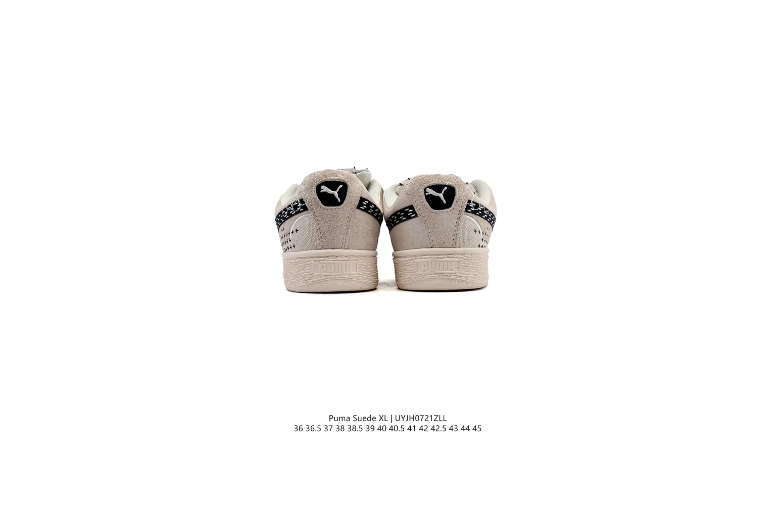 Puma Suede Beige Black suede low top six photo view thumbnail 3