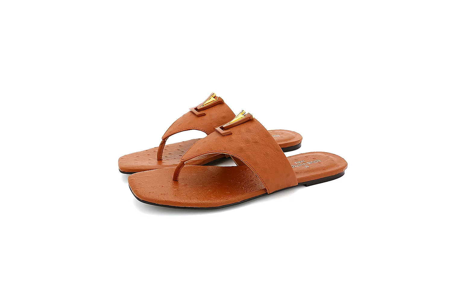 Kako Sheetbase record image for Other Brown Leather Slide Sandal thumbnail 3