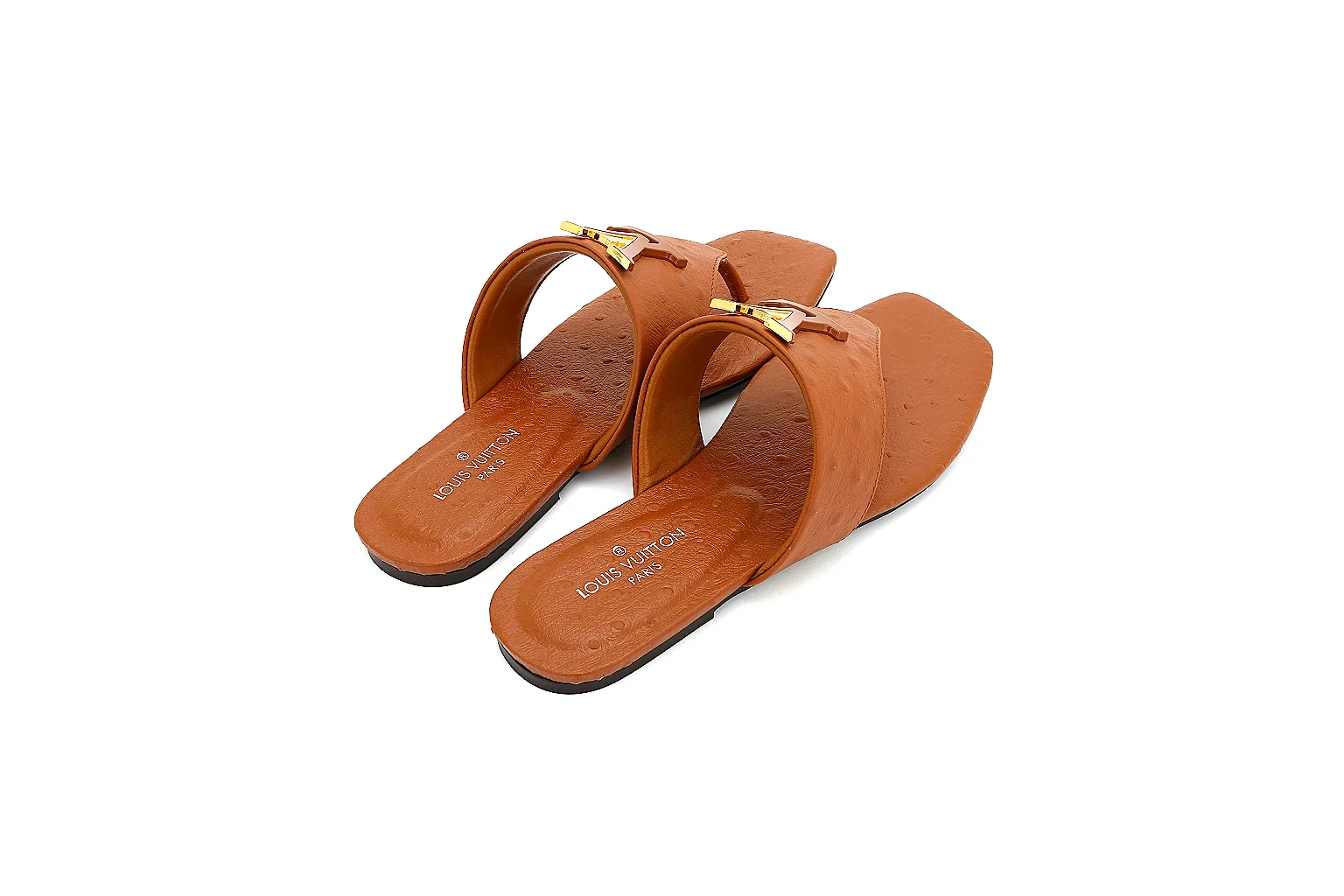 Kako Sheetbase record image for Other Brown Leather Slide Sandal thumbnail 4