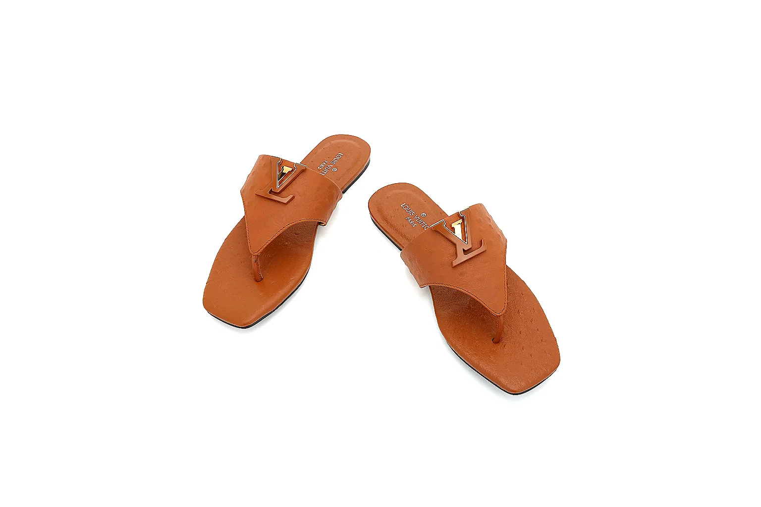 Kako Sheetbase record image for Other Brown Leather Slide Sandal thumbnail 5